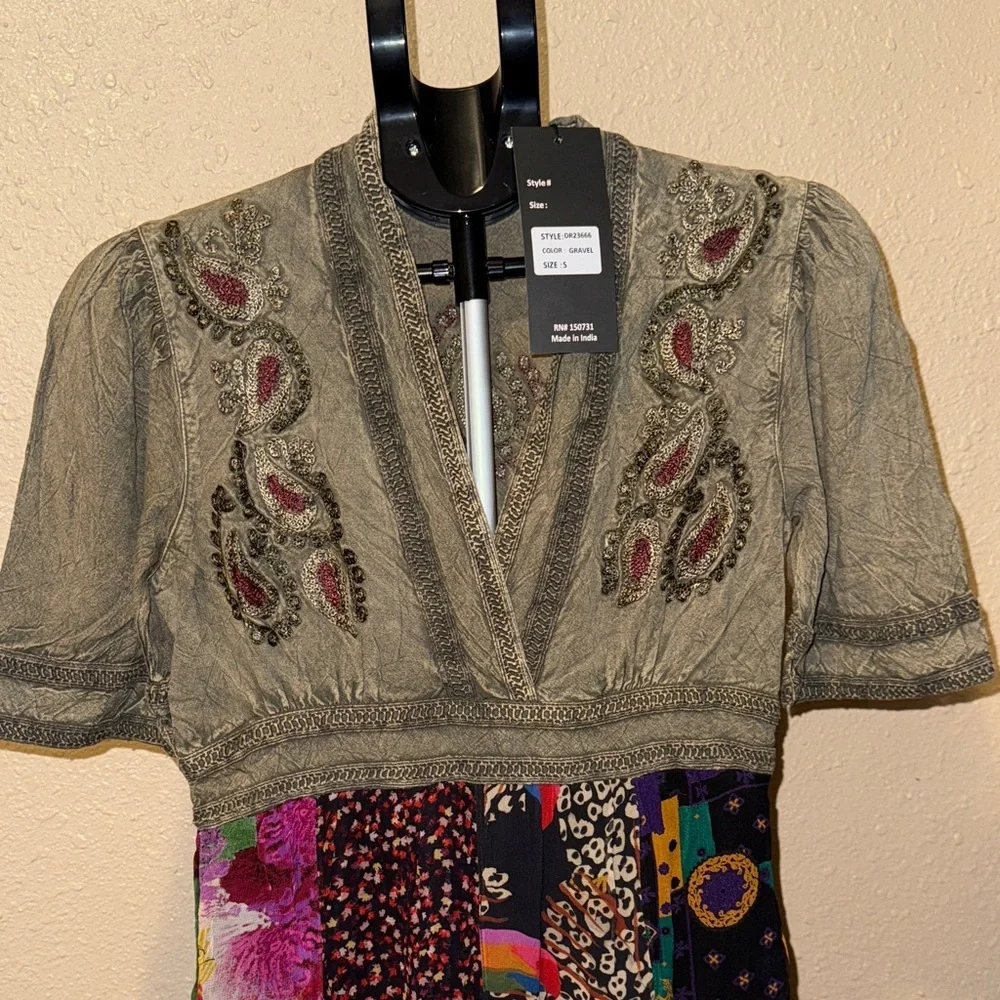 Bohemian Patchwork Maxi Dress - Picture 7 of 16